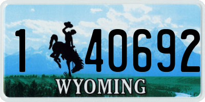 WY license plate 140692