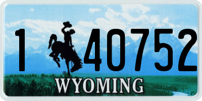 WY license plate 140752
