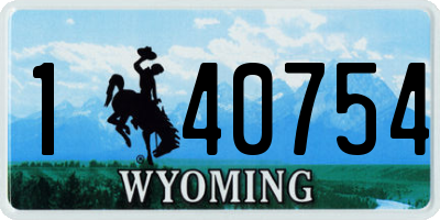 WY license plate 140754