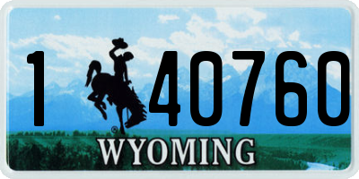 WY license plate 140760