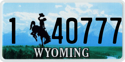 WY license plate 140777
