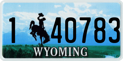 WY license plate 140783