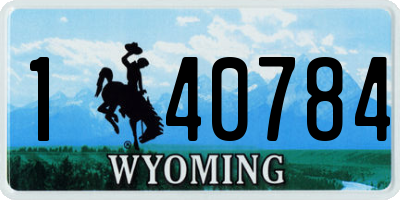 WY license plate 140784