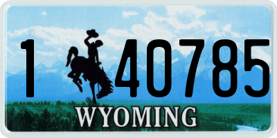 WY license plate 140785