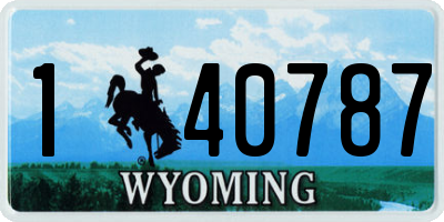 WY license plate 140787