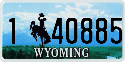 WY license plate 140885