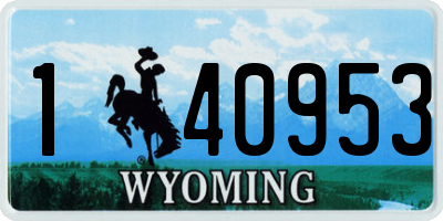WY license plate 140953