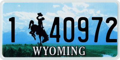 WY license plate 140972