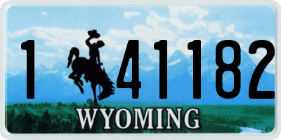 WY license plate 141182