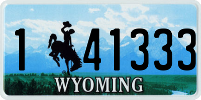 WY license plate 141333
