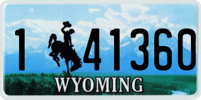 WY license plate 141360