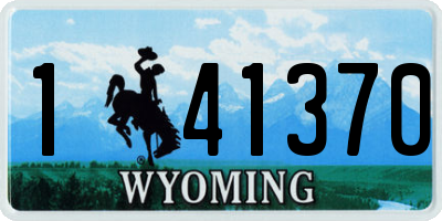 WY license plate 141370