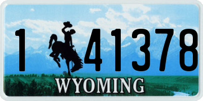 WY license plate 141378