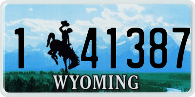 WY license plate 141387