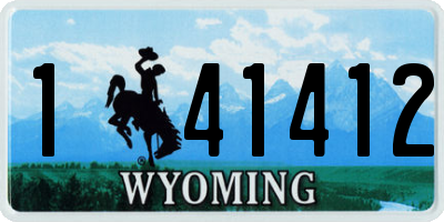 WY license plate 141412