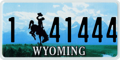 WY license plate 141444