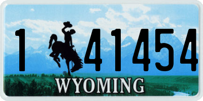 WY license plate 141454