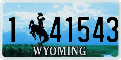WY license plate 141543