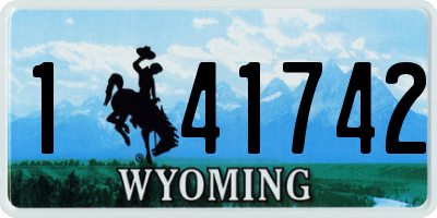 WY license plate 141742