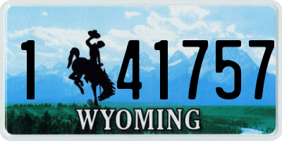 WY license plate 141757