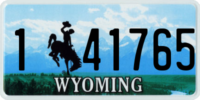 WY license plate 141765