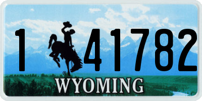 WY license plate 141782