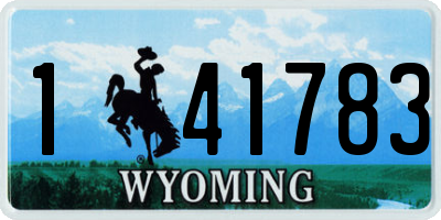 WY license plate 141783
