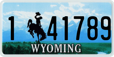 WY license plate 141789
