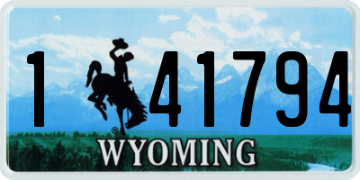 WY license plate 141794