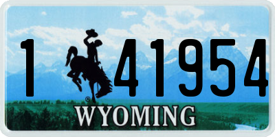 WY license plate 141954