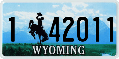 WY license plate 142011