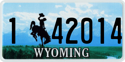 WY license plate 142014