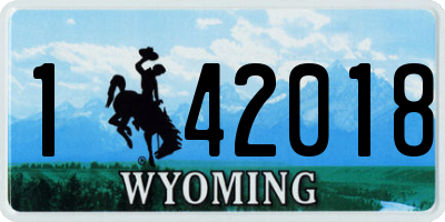 WY license plate 142018
