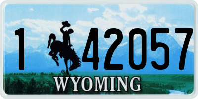 WY license plate 142057