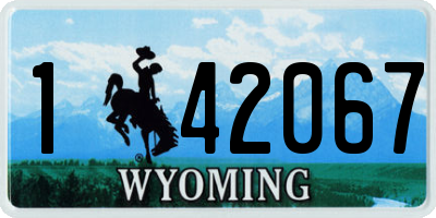 WY license plate 142067