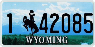 WY license plate 142085