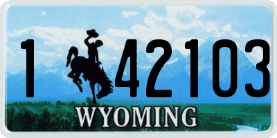 WY license plate 142103