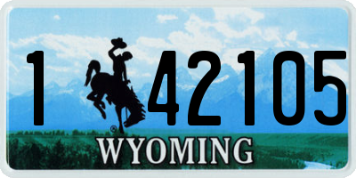 WY license plate 142105