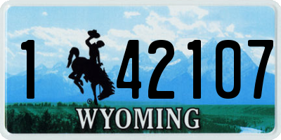 WY license plate 142107