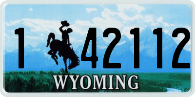 WY license plate 142112
