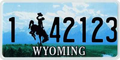 WY license plate 142123