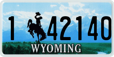 WY license plate 142140