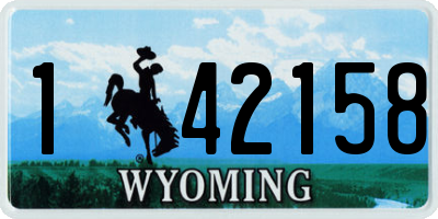 WY license plate 142158