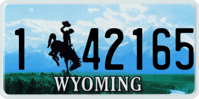 WY license plate 142165