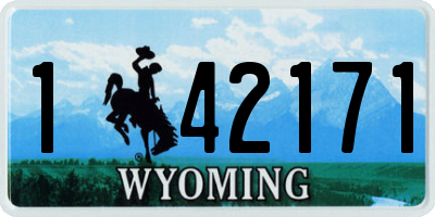 WY license plate 142171