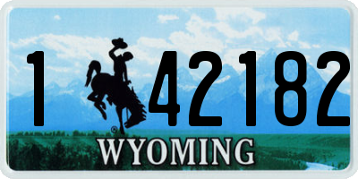 WY license plate 142182