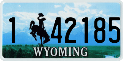 WY license plate 142185