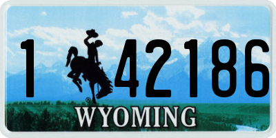 WY license plate 142186