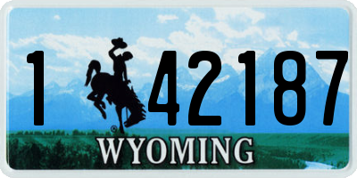 WY license plate 142187