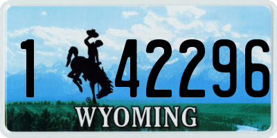 WY license plate 142296
